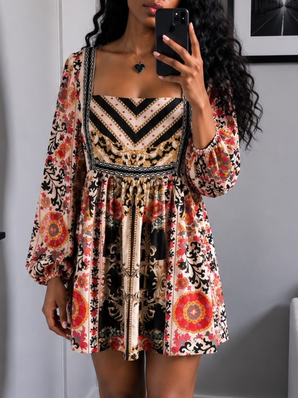 Anthropology Nikasha Floral Patterned Women's Dress large